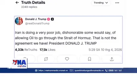 Trạm tin trưa ngày 10/4: Tuyên bố trái chiều của lãnh đạo Iran và Mỹ trước giờ đàm phán