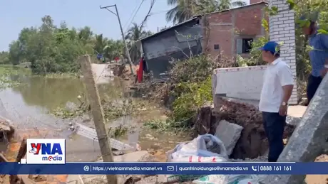 Đồng Tháp khẩn trương khắc phục sạt lở tuyến đường Đông sông Phú An