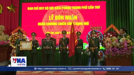 Bộ đội Biên phòng Cần Thơ đón nhận Huân chương Chiến công hạng Nhì