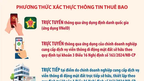 Hướng dẫn xác thực thông tin thuê bao di động từ 15/4