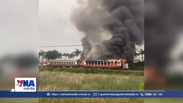 Cháy tàu hỏa trên tuyến đường sắt Hà Nội – Hải Phòng