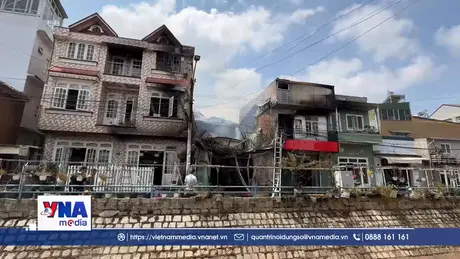 Cháy nhiều căn nhà ngay trung tâm Đà Lạt