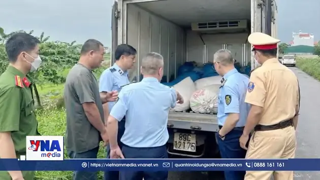 Ngăn chặn hơn 1 tấn lòng lợn ôi thiu vận chuyển trên đường