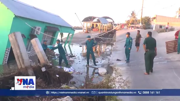 Cà Mau: Sạt lở nghiêm trọng xã Đầm Dơi ước thiệt hại 3 tỷ đồng