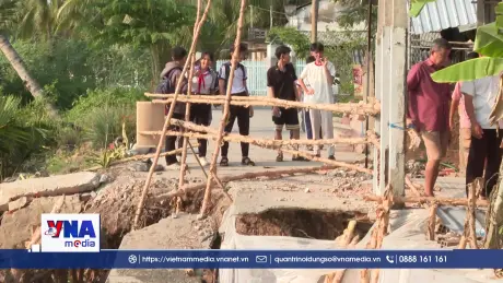 Xã Nhơn Mỹ, thành phố Cần Thơ xuất hiện 70 điểm sạt lở bờ sông