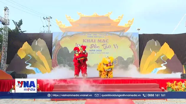 Ninh Bình tưng bừng khai mạc lễ hội truyền thống đền Thái Vi