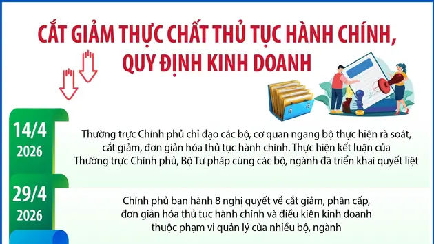 Cắt giảm thực chất thủ tục hành chính, quy định kinh doanh