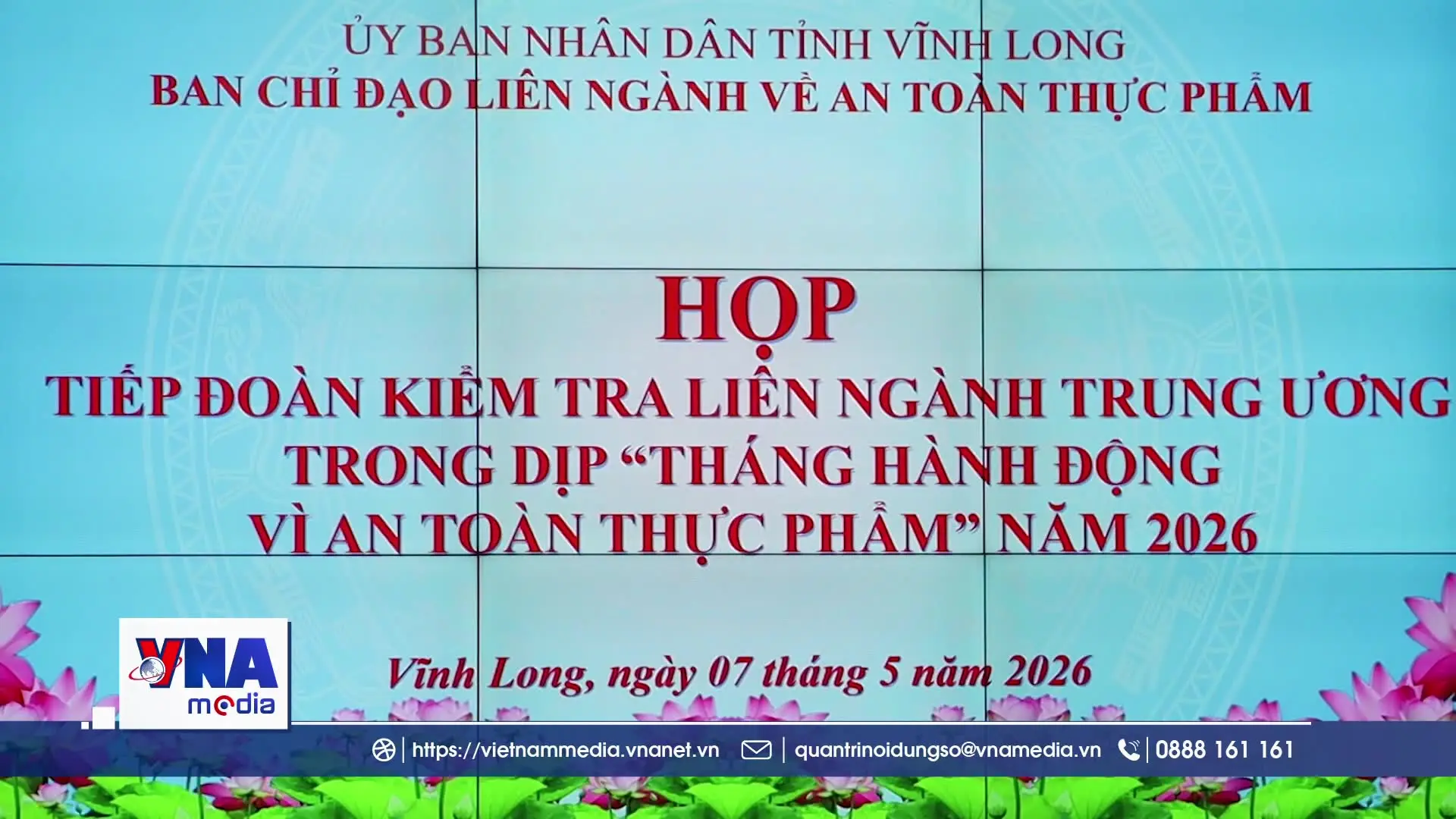 Đoàn kiểm tra liên ngành Trung ương làm việc về ATTP tại Vĩnh Long