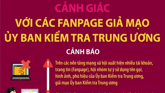 Cảnh giác với các fanpage giả mạo Ủy ban Kiểm tra Trung ương