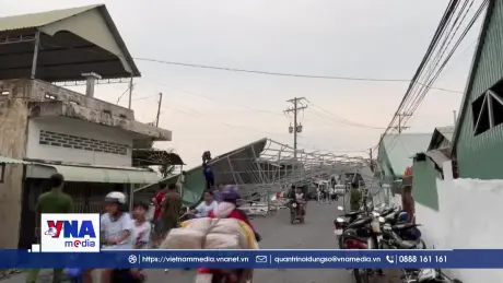 Đồng Tháp: Hỗ trợ người dân khắc phục hậu quả do dông lốc