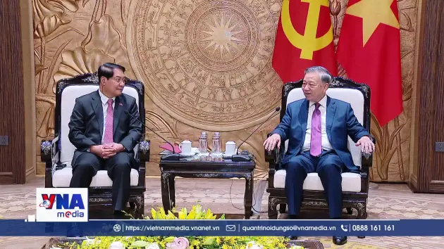 Tổng Bí thư, Chủ tịch nước Tô Lâm tiếp Bí thư Thành ủy, Chủ tịch Hội đồng nhân dân Thủ đô Viêng Chăn (Lào)