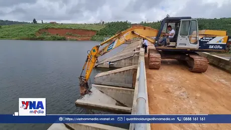 Lâm Đồng sửa hồ chứa nước Đắk N’ting hư hỏng do thiên tai