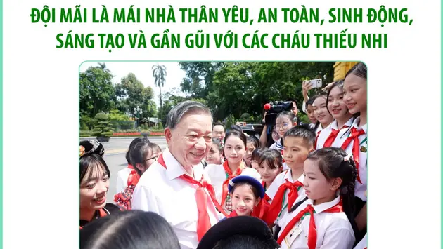 Đội mãi là mái nhà thân yêu, an toàn, sinh động, sáng tạo và gần gũi với các cháu thiếu nhi