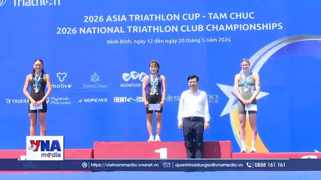 Gần 400 vận động viên tranh tài tại Giải Triathlon Châu Á ở Tam Chúc