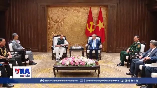 Tổng Bí thư, Chủ tịch nước Tô Lâm tiếp Bộ trưởng Quốc phòng Ấn Độ