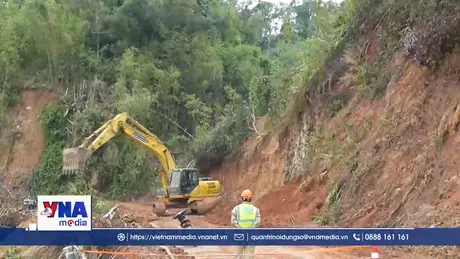 Cấp tập thi công khắc phục sạt lở trên đèo Gia Bắc (Lâm Đồng)