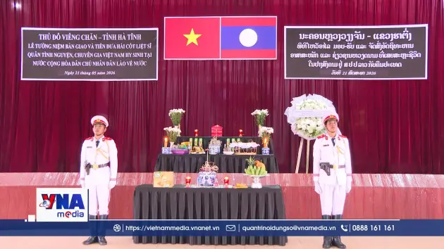 Bàn giao hài cốt liệt sĩ QTN Việt Nam hy sinh tại Lào về nước