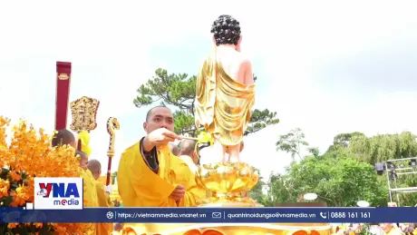 Lâm Đồng: Đông đảo tăng ni, phật tử hân hoan rước Phật đản sinh