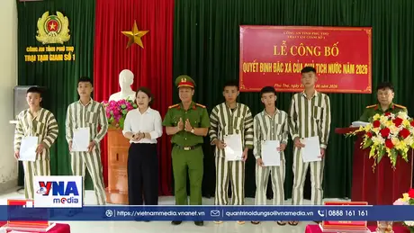 Phú Thọ công bố quyết định đặc xá cho phạm nhân