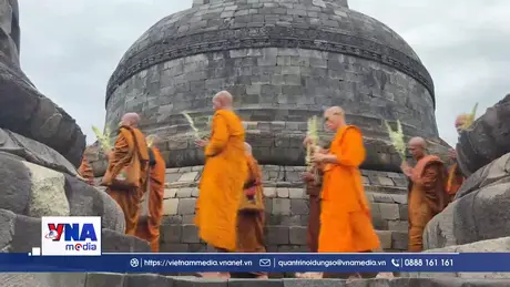 Tăng đoàn bộ hành vì hòa bình hoàn thành hành trình tới Borobudur
