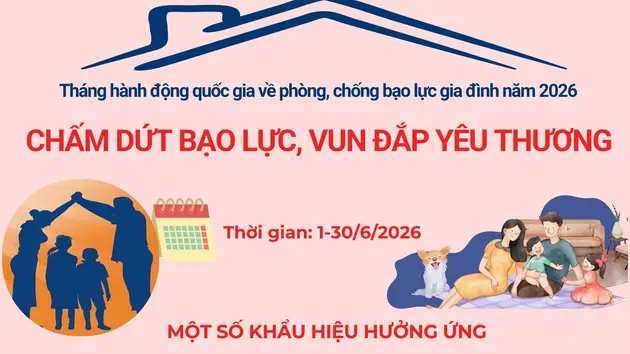 Tháng hành động quốc gia về phòng, chống bạo lực gia đình năm 2026: “Chấm dứt bạo lực, vun đắp yêu thương”