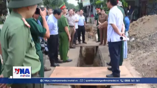 Quảng Ngãi: Tìm kiếm hài cốt liệt sĩ tại đường Trường Chinh