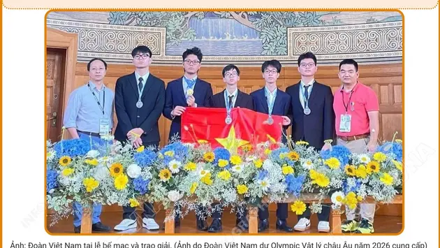 Kỳ thi Olympic Vật lý châu Âu 2026: Cả 5 học sinh Việt Nam đều giành huy chương