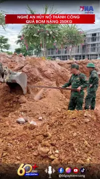 Nghệ An hủy nổ thành công quả bom nặng 250kg
