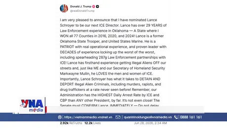 Tổng thống Trump đề cử người đứng đầu ICE