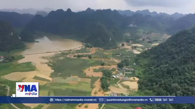 Mưa dông gây ngập úng, sạt lở ở nhiều địa phương tỉnh Cao Bằng