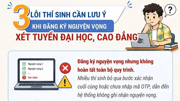 3 lỗi thí sinh cần lưu ý khi đăng ký nguyện vọng xét tuyển đại học