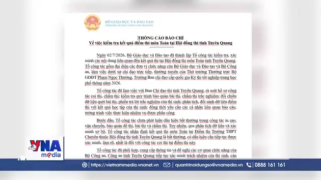 Bộ GD-ĐT: Làm rõ công tác coi thi tại hội đồng thi tỉnh Tuyên Quang