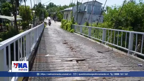 Sớm khắc phục cầu treo Vàm Lẽo xuống cấp