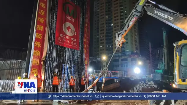 Hà Nội hạ thành công lồng thép đầu tiên trên tuyến Metro số 5