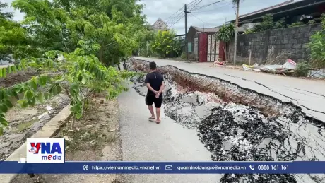 Sụt lún tuyến đường liên xã Lệ Thuỷ, tỉnh Quảng Trị là do vỡ túi bùn