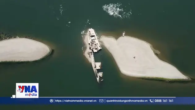Mực nước sông Danube xuống thấp làm lộ xác tàu chiến Đức