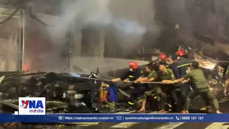 Xác định nguyên nhân vụ cháy hàng chục ki-ốt tại chợ Biên Hòa