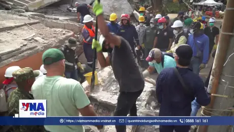 Tiếp tục tìm kiếm người sống sót sau trận động đất tại Colombia