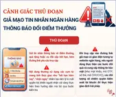 Cảnh báo thủ đoạn giả mạo tin nhắn ngân hàng thông báo đổi điểm thưởng
