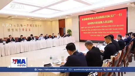 Tòa án nhân dân Việt Nam - Trung Quốc trao đổi kinh nghiệm xét xử, chuyển đổi số