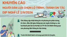 Khuyến cáo người dân lựa chọn lộ trình, tránh ùn tắc dịp nghỉ lễ 2/9