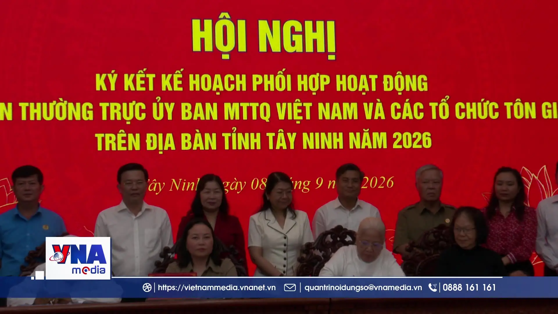 Tây Ninh ký kết phối hợp với các tổ chức Tôn giáo năm 2026