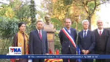 Tổng Bí thư, Chủ tịch nước Tô Lâm dâng hoa Tượng đài Chủ tịch Hồ Chí Minh ở Montreuil, Pháp
