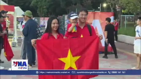 Không khí cổ vũ sôi động trước trận ra quân của tuyển bóng đá nam Việt Nam tại ASIAD 2026