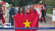 Không khí cổ vũ sôi động trước trận ra quân của tuyển bóng đá nam Việt Nam tại ASIAD 2026