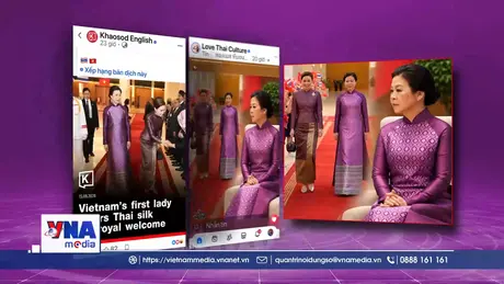 Sắc tím áo dài Việt trên nền lụa Thái lan