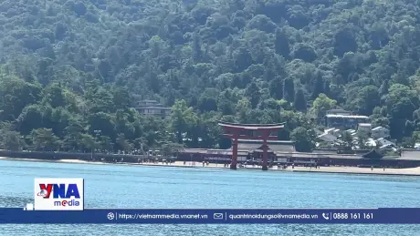 Ngôi đền nổi trên mặt biển ở tỉnh Hiroshima, Nhật Bản