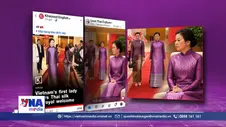 Sắc tím áo dài Việt trên nền lụa Thái lan