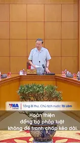 Tổng Bí thư, Chủ tịch nước Tô Lâm: Hoàn thiện đồng bộ pháp luật, không để tranh chấp kéo dài.