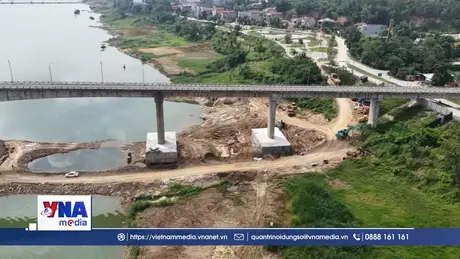 Thi công sửa chữa cầu sông Lô, Phú Thọ chậm tiến độ